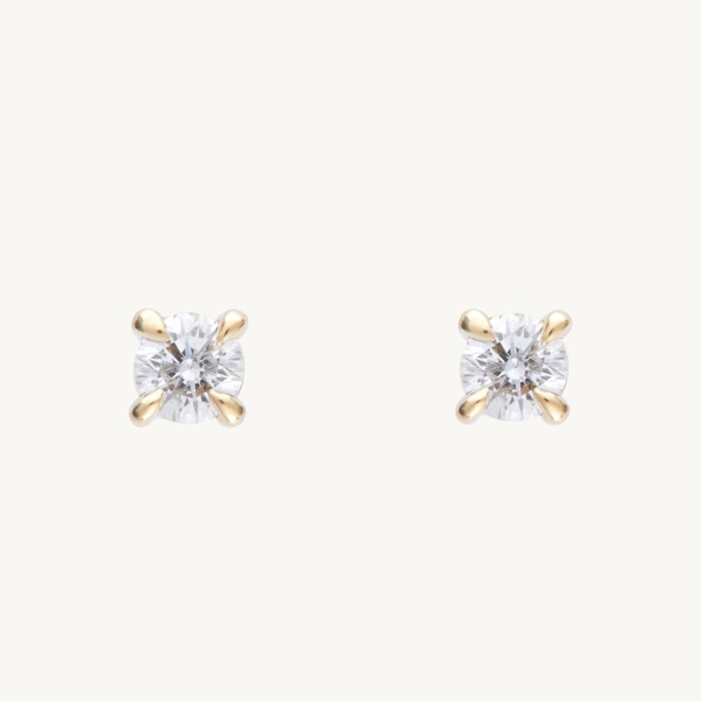 Catbird Angel Hair Diamond Stud Gold Earring, Sparkler (single)